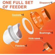 ZenxyHoC Chicken Feeders No Waste, 4 Ports Poultry Feeder With Buckets Troughs Orange - Orange - View 11
