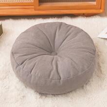 1 pieza Almohada redonda capitoneada de chenilla - Cojín grande para meditación para adultos, Tapete de yoga de poliéster brillante, Cojín para banco/silla de ventana, Uso multipropósito con bandeja para lectura