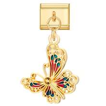 Pulseira modular com pingente interligável, decorada com borboleta, coração, flor e elementos do zodíaco. Ideal como presente para amigos e casais, perfeita para Natal, Ano Novo, Halloween e Dia dos Namorados. Design charmoso, joia em aço inoxidável, produto local, prático e moderno. Essencial para o Natal e o Halloween. Tons outonais e estilo natalino. - M291414 M291585 - Ver 10