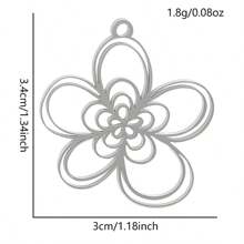 2pcs Fashionable 304 Stainless Steel Gold/Silver Plant & Flower Pattern Pendant, Vacuum Electroplated Durable Craft, Suitable For Necklace, Earrings, DIY Jewelry Making