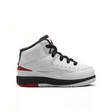 Nike Zapatillas de baloncesto Jordan 2 Retro (TD) informales para jóvenes - Blanco negro rojo - Ver 2