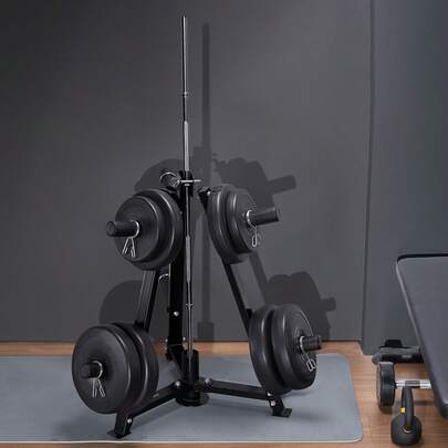 Weight Plate Rack, Weight Plate Tree For 2-Inch Weight Plates, Standard Weight Plate Tree, 300 Lbs Load Capacity Weight Storage Holder, Home Gym Barbell Rack Storage Stand, Black