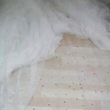 3.05 Meter Cut Solid Color Polyester Lace Fabric, 152cm Width, 100g/M², 100% Polyester, Hand Wash Only, For Wedding Dress Veil, DIY Wedding Dress Curtain Trim
