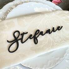 Gold Mirror Place Cards - Luxury Wedding Place Cards, Gold Mirror Labels, Laser Cut Name, Acrylic Wedding Cards, Customized Wedding Table Decor - Multicolor - View 4