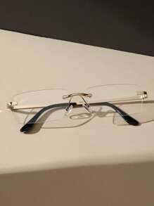1 pieza Gafas cuadradas de cobre para mujer con marco clásico transparente para lectura diaria, accesorios para prevenir la fatiga visual