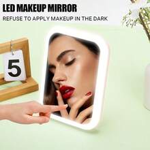 1 件 LED 桌面化妆镜，可折叠桌面化妆镜，带灯，适用于梳妆台 - 彩色 - 查看 8