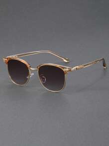 Fashionable Glasses Half Frame Designer Style Men And Women's Unique Temple Design Versatile Single Product Glasses