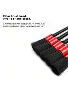 Kit 5 Automotive Brushes For Detailing Internal And External Cleaning - Multicolor - View 4