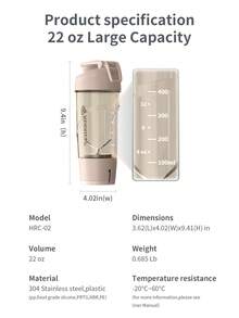 Wonder Core Hurricup, 22 Oz Shaker Cup Pre And Post Workout Protein,Leak Proof And Sports Nutrition Shaker Cups With Hand Mixing,Whey Powder Smoothie Cup For Preworkout Mixer Bottle, Gym Accessories For Women & Men - 彩色 - 查看 10