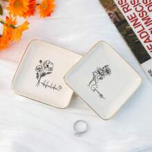 Khay đựng nhẫn khắc tên theo yêu cầu, Khay đựng nhẫn cá nhân hóa, Khay đựng trang sức tùy chỉnh, Giá đỡ nhẫn cưới, Quà tặng đính hôn cho nàng, Quà cưới, Quà tặng tiệc cô dâu, Quà tặng tựu trường, Đồ dùng gia đình, Trang trí nhà cửa, Quà lưu niệm, Có thể tái sử dụng, Đáng yêu, Chất lượng cao - trắng - Xem 4