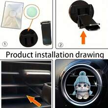 Cute Air Vent Clips Car Accessories,Creative Animal Car Air Vent Clips,Cartoon Car Air Freshener Vent Clip,Car Fragrance Diffuser Perfume Clips,Air Conditioner Outlet Vent Clips Decorations - Colorful-o - View 5
