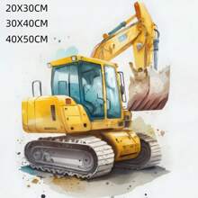 Cartoon Bulldozer Bagger Baufahrzeuge Wandkunst Drucke für Kinderzimmer, Babyzimmer (ungerahmt)