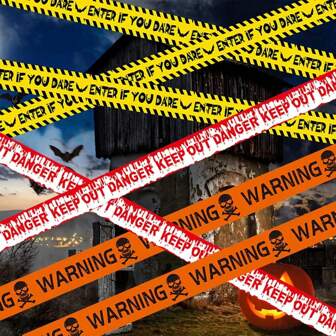 1pc 90cm Long Halloween Caution Tape, Cosplay Decoration Yellow Danger Warning Safety Sign Barrier Line For Yard, Outdoor Prop