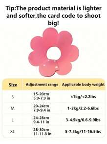 PETSIN 1pc Elizabeth Cone Cat Collar, Lightweight Felt Cone Collar For Pet Recovery, Adjustable Anti-Lick Collar