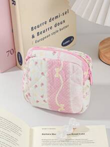1 Peça Bolsa de Armazenamento Mini com Estampa Fofa e Doce com Zíper para Maquiagem, Viagem, Armazenamento, Cosméticos, Moedas Soltas, Armazenamento de Batom, Absorventes, Armazenamento Diverso, Cartões, Armazenamento de Cabelo, Vários Presentes de Feriado, Essenciais de Viagem, Férias, Suprimentos de Armazenamento e Organização de Volta às Aulas, como Presente para Amigos, Esposa, Dia dos Namorados, Bolsa de Verão Escolar, Bolsa de Viagem para Mulheres, Necessaire de Maquiagem para Viagem