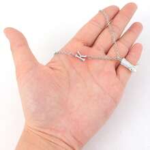 1pc New Fashion Initial Western Cowboy Boots Pendant Silvery Stainless Steel Chain Necklaces For Women - Silver - View 3