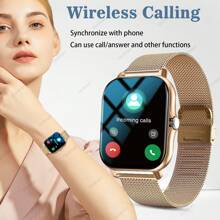 LOMAXFR Smartwatch,Multifunctional Sports Smart Watch, Wireless Calls & Music, Step Counter, Message Notifications, Sedentary Reminders, Alarm Clock, And Multiple Watch Face Wallpapers. Compatible With Android And IOS, Unisex, Perfect As A Mother's Day Gift.