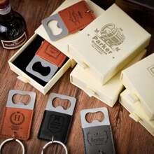 1pc Personalized Leather Bottle Opener, Groomsman Gift, Creative Groomsmen Gift, Wedding Gift, Engraved Bottle Opener Keychain, Custom Bottle Opener Keychain, Logo Bottle Opener, Bottle Opener Keychain, Gifts For Boyfriend, Gifts For Him, Birthday Gift