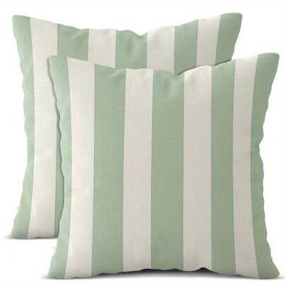 2pcs Set Simple Elegant Dual Color Printed Throw Pillow Covers, 45x45cm Soft & Comfortable Polyester Cushion Case With Zipper, Machine Washable, Suitable For Home Decor Living Room Sofa, Bedroom, Car, Office, Outdoor, No Pillow Insert