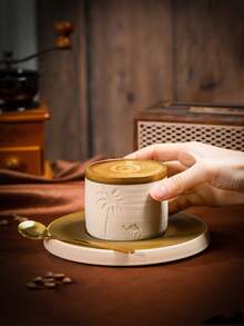 1件全新高品质（升级珐琅独家工艺）沙漠骆驼加厚陶瓷意式咖啡杯，创意陶瓷纪念品，中东风格拿铁杯，适合日常使用 - 彩色 - 查看 6