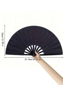 1/2 piezas Abanicos plegables grandes, adecuados para baile lineal, abanicos plegables de mano para damas, decoración de boda y fiesta al aire libre, portátiles - multicolor - Ver 10