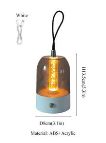 1pc Portable Camping Light, Transparent Lampshade, Touch Switch, Room Decorative Light, Flexible Outdoor Light For Hanging And Standing, Dimmable Camping Light, Rechargeable, Balcony Light, Camping Light, Outdoor Table Light