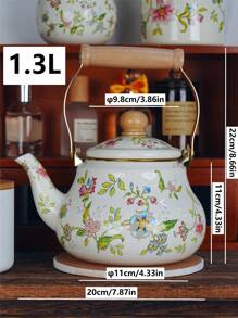 1 Set emaillierte Kessel mit Holzgriff, können vielseitig verwendet werden: als Teekanne, Gerstentopf, Kaffeekanne, handgefertigte Teebrühkessel, Haushaltswasserkocher, Dekorationsstücke für den Schreibtisch, Festgeschenke für Freunde/Ältere und ofentaugliches Küchengeschirr. Perfekt für den Schulbeginn