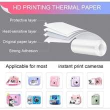 5 Rolls Instant Print Camera For Refill Print Paper - Thermal Mini Print Paper Rolls Photo Print HD Printing For Most Mini Instant Camera 57x25mm (2.24x1 Inch)