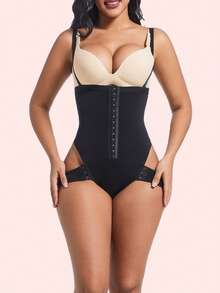 Women's Body Shaper  Butt  Tummy  Waist    Medium    Mesh Fabric    Medium Stretch    Breathable  Stretch  Anti Wrinkle    Thongs    Shapewear - 黑色 - 查看 4