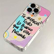 ​​"Positive Vibes Clear Case" Phone Accessories - Inspirational Quote + Soft Pastel Design | Shockproof, Slim Fit For IPhone 16/15/14/13 (Cute & Motivational)​ - Clear - View 5