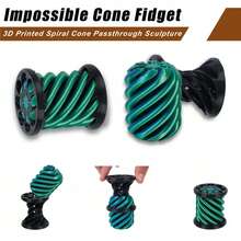 Set de 3 conos imposibles, conos de espiral impresos en 3D, escultura de pirámide pasante, fidget de ilusión de vórtice mini, fidget antiestrés impreso en 3D para aliviar la ansiedad, decoración de otoño, regreso a la escuela, decoración de Halloween, regalos de cumpleaños, recuerdos de fiesta, regalos de Navidad, fidgets, decoración de escritorio, regalos de Pascua