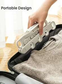 1/4Pcs Portable Foldable Travel Hanger Folding Clothes Drying Rack Travel Hangers Hanging Rack With 5 Holes For Hotel Camping Travel Random Color