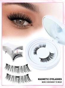 1 paio di ciglie finte magnetiche, dall'aspetto naturale, riutilizzabili, senza bisogno di colla, set di ciglie magnetiche, facili da applicare e rimuovere, comfort per tutto il giorno.