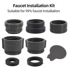 水龙头起泡器适配器套装，塑料水龙头起泡器连接器，22-24 号内/外螺纹转换器，通用螺纹标准，水龙头配件无需电力或电池 - 灰色 - 查看 1