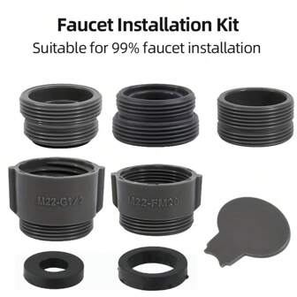 水龙头起泡器适配器套装，塑料水龙头起泡器连接器，22-24 号内/外螺纹转换器，通用螺纹标准，水龙头配件无需电力或电池