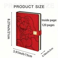 SuperMario 5pcs/Set Learning Notebook, Diary Book With Neutral Pens, Creative Cartoon Character Design, Portable For Daily Office And Study, Suitable For Business, School, Office Writing, Party Gift, Painting Tool, Notebook Pen Set Delicate Gift School Supplies,Back To School