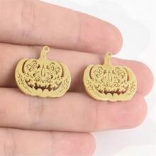 2pcs Fashionable 304 Stainless Steel Gold/Silver Plant & Flower Pattern Pendant, Vacuum Electroplated Durable Craft, Suitable For Necklace, Earrings, DIY Jewelry Making