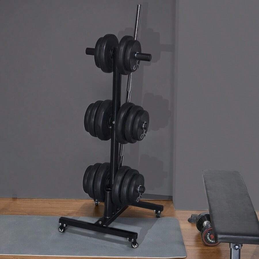 Weight Plate Rack, Vertical Weight Plate Tree For 2-Inch Weight Plates, Standard Weight Plate Tree With Wheels, 1000 Lbs Load Capacity Weight Storage Holder, Home Gym Barbell Rack Storage Stand - 2-Inch 1000 lbs - 查看 1