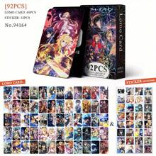 92pcs Anime Cards (60 Cards + 32 Stickers), Japanese 2D Photo Cards, Double-Sided Color Printing, Collectible Card, Coated Paper, Printed Cards, 14+, Summer, Back To School Season, High-Quality - Birthday Gift - Christmas Gift - Easter Gift - Valentine's Day Gift - Perfect Gift