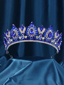 تاج لرأس العروس رويال ليدي بالجواهر المزخرفة بالزجاج وحجر الراين الملون والمناسبة لتيجان الزفاف الفاخرة، ملحقات فاخرة لفساتين الزفافرمضان