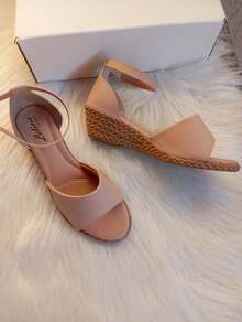 Anabela Sandal Medium Heel 4 Cm Closed Back - 米色 - 查看 2