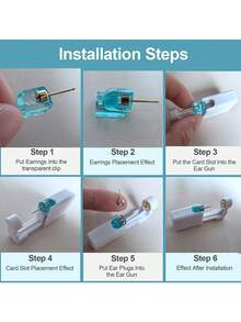 Simple Self-Piercing Kit For Girls With Disposable Piercing Gun And Stainless Steel Earring Studs