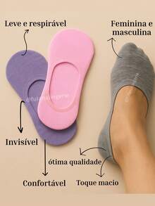 Kit 24 Pairs Invisible Socks Unisex Comfortable Sports Shoes - Invisible - 35-40 - Xem 5