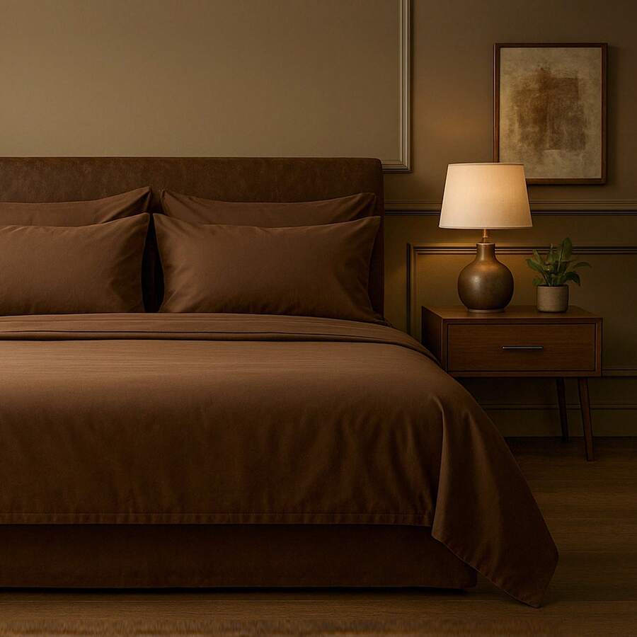 Slay Your Sleep: Cloud-Soft Cooling Bamboo Blend Sheets – 6-Piece Set W/ Deep Pockets – Breathable, All-Season Bedding, No Wrinkles, No Stress, Cozy Vibes Only – Twin, Full, Queen, King, Cal King - 巧克力 - 查看 1