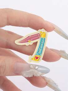 1 pièce Broche émaillée en forme de petit couteau de couleur vive avec l'inscription "Je vous couperai", un cadeau romantique et mignon pour les vêtements, sac à dos, bijoux, idéal pour les amis