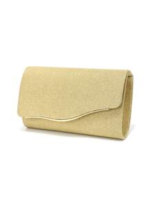 Bolso de embrague de plata para el Día de San Valentín, diseño en V con cadena metálica, con brillo y lentejuelas, bolso de fiesta para eventos, bodas y cenas, bolso de mano casual para dama