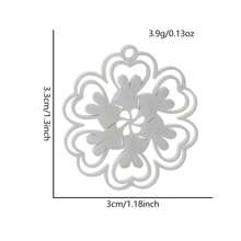 2pcs Fashionable 304 Stainless Steel Gold/Silver Plant & Flower Pattern Pendant, Vacuum Electroplated Durable Craft, Suitable For Necklace, Earrings, DIY Jewelry Making
