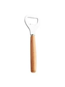 1 pezzo di apriscatole in acciaio inossidabile con manico in legno personalizzato con incisione - design personalizzato del testo, resistente alla ruggine, ideale per matrimoni, compleanni, vacanze, Natale, Festa del papà, regali per gli amanti della birra, accessori per feste, con finitura in legno naturale e costruzione robusta