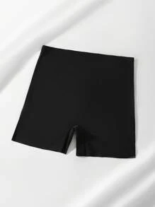 3 Pairs Women Plain Simple Silk Shorts, Prevent Flashing Anti-Roll Edge High Waist Seamless & Comfortable Underpants