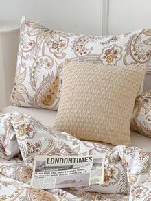 柔软超细纤维花卉图案羽绒被套 - 最佳 2/3 件套被套床上用品套装 - 包含 1 个羽绒被套和 1/2 个枕套 - 价格实惠，品质优良，适用于单人床、特大床、单人床、大号床、双人床、全尺寸 Doona 被套 - 白色 - 查看 11